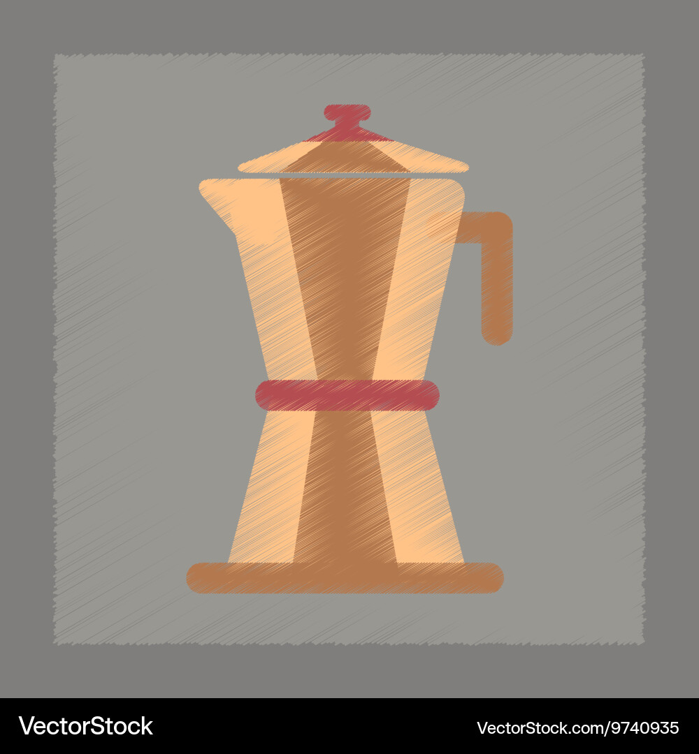 Flat shading style icon coffee maker Royalty Free Vector