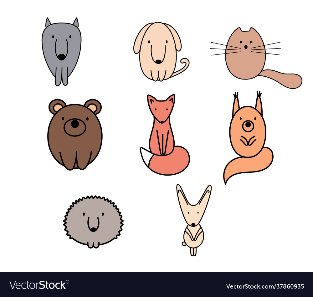 Woodland animals Royalty Free Vector Image - VectorStock