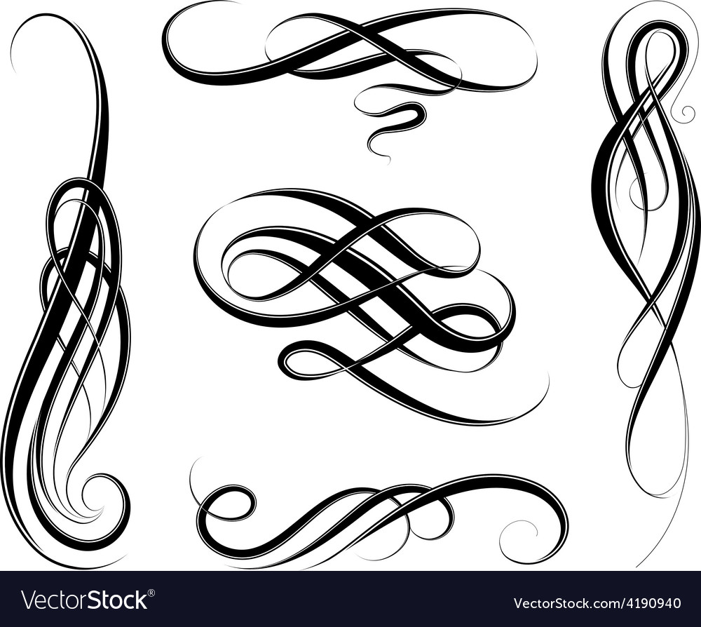 Download Calligraphic swirls Royalty Free Vector Image - VectorStock