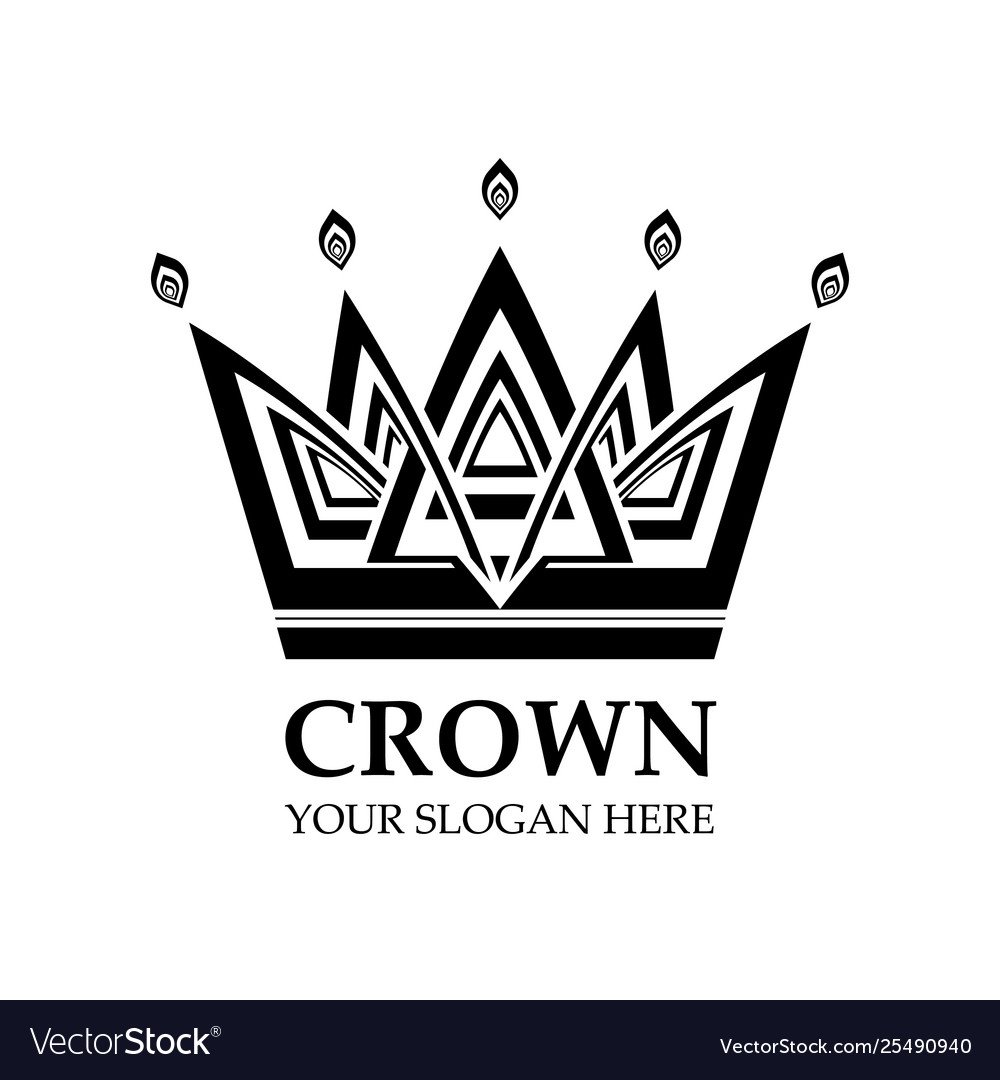 Creative crown concept logo design template Vector Image