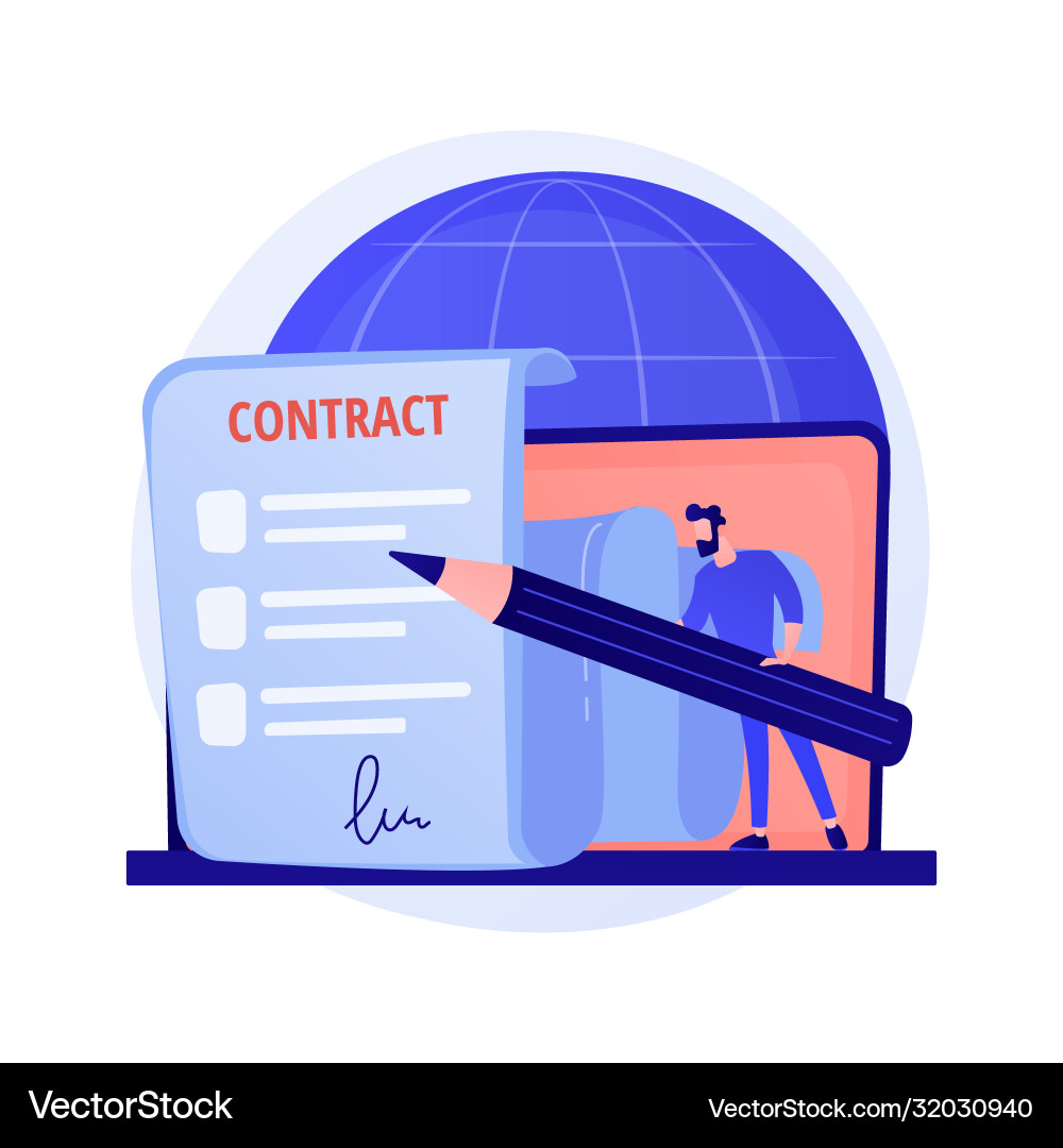 Electronic contract concept metaphor Royalty Free Vector