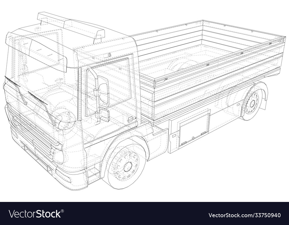 Flatbed Truck Outline