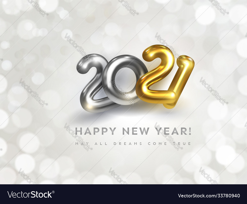 Wish Happy New Year 2021 Images Happy New Year 2021 Greeting Card With Wish Text Vector Image