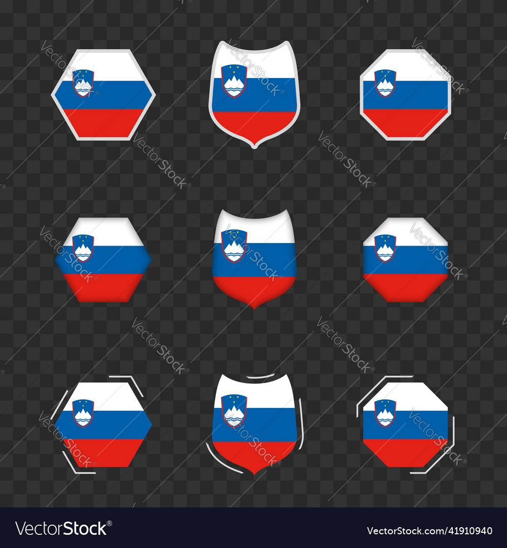 National symbols of slovenia on a dark Royalty Free Vector