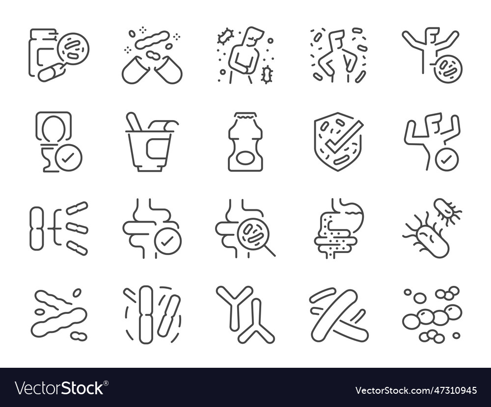 Probiotic Icon Set Royalty Free Vector Image Vectorstock