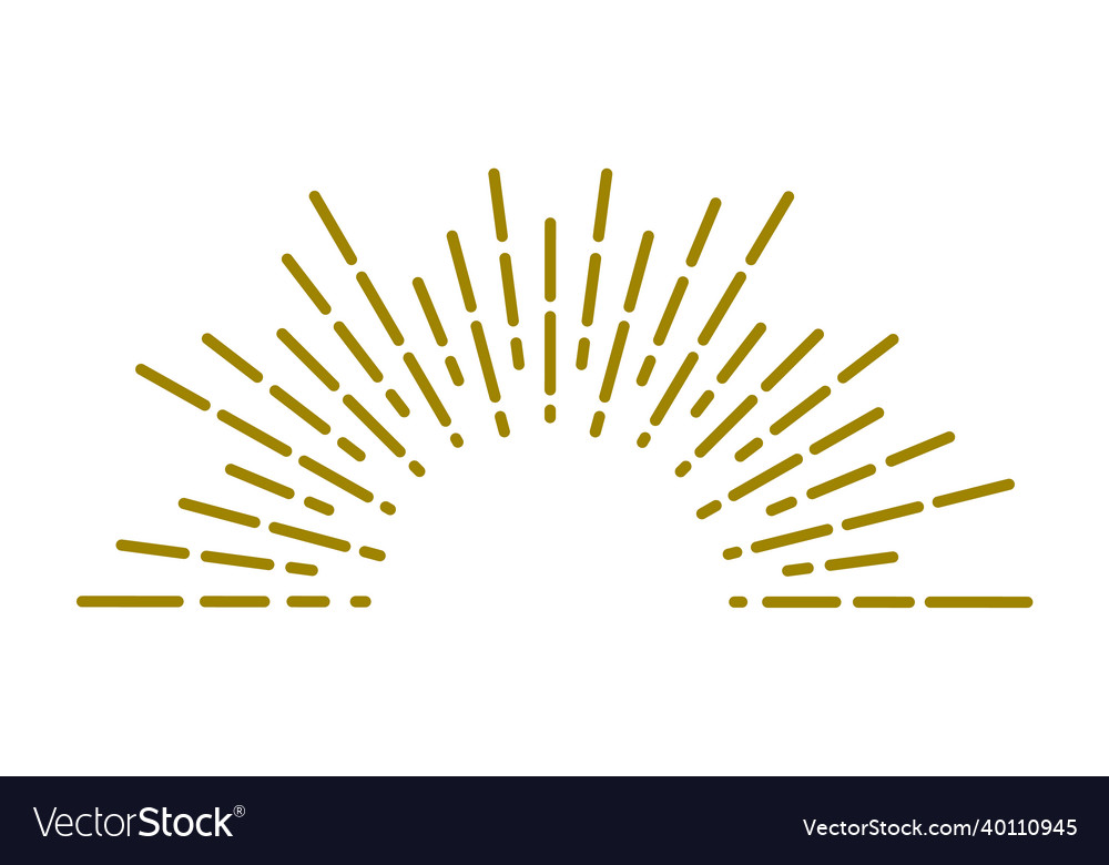 Retro sunburst badge golden light rays semi Vector Image