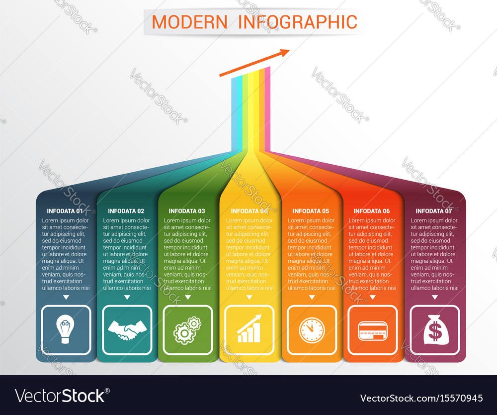 Template infographic for 7 options Royalty Free Vector Image