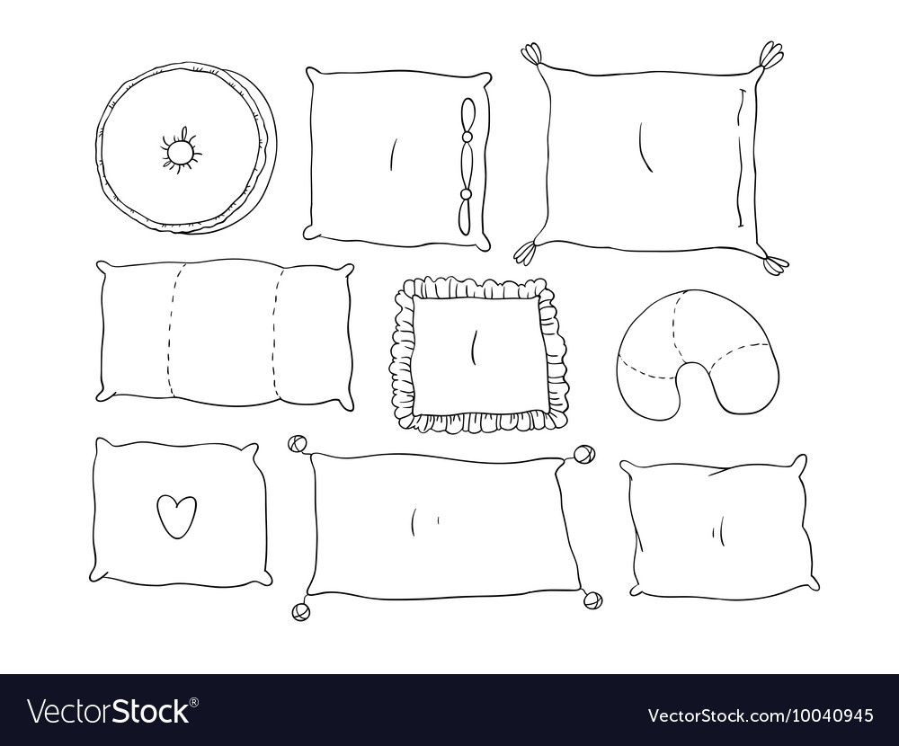 Types Of Sleeping Pillows Set Royalty Free Vector Image