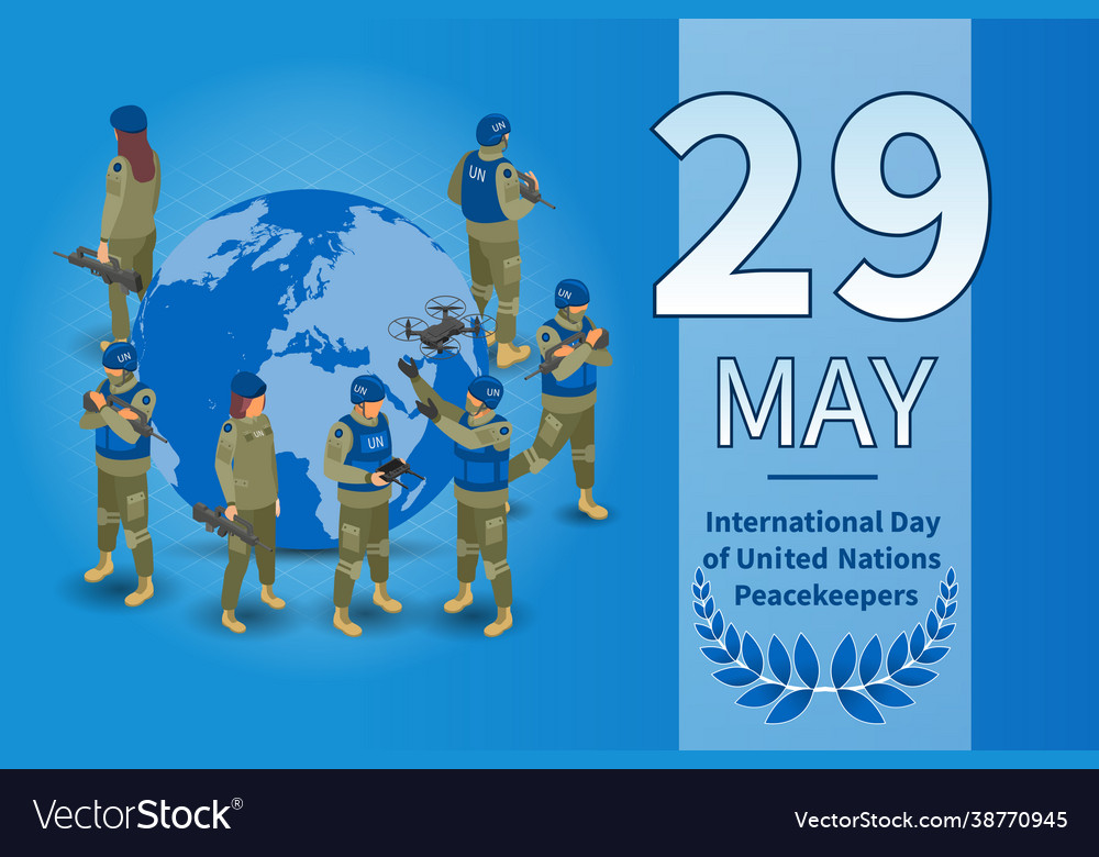 Un peacekeepers day poster Royalty Free Vector Image