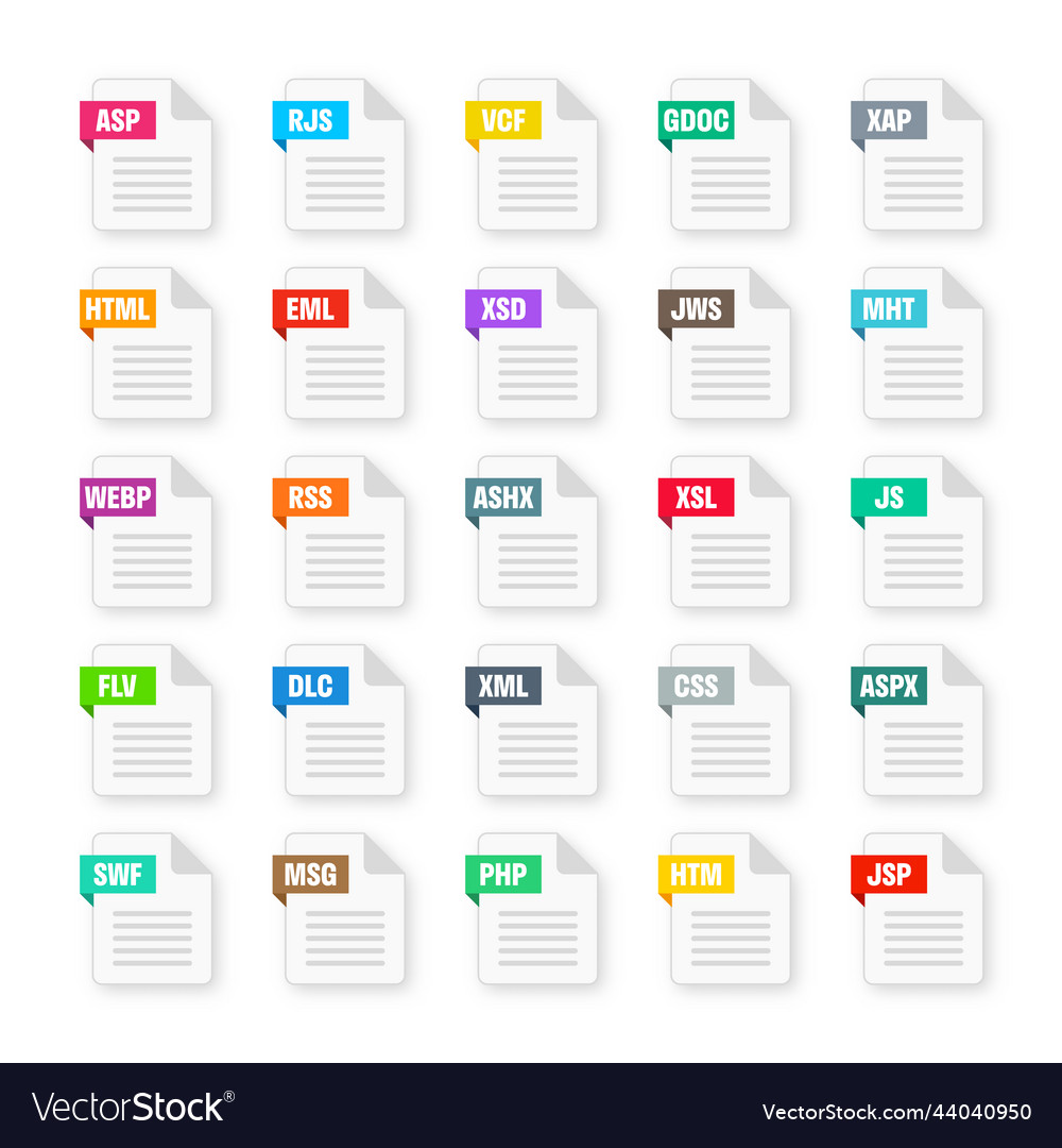 Common system file formats document types and Vector Image
