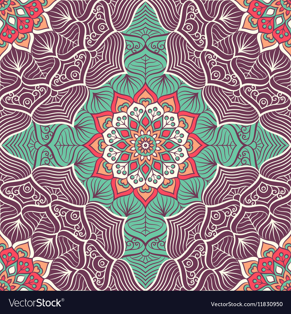 Ethnic floral seamless pattern Royalty Free Vector Image