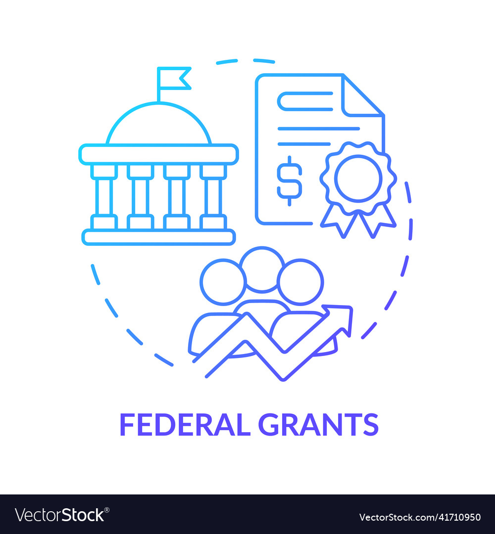 Federal grants blue gradient concept icon Vector Image