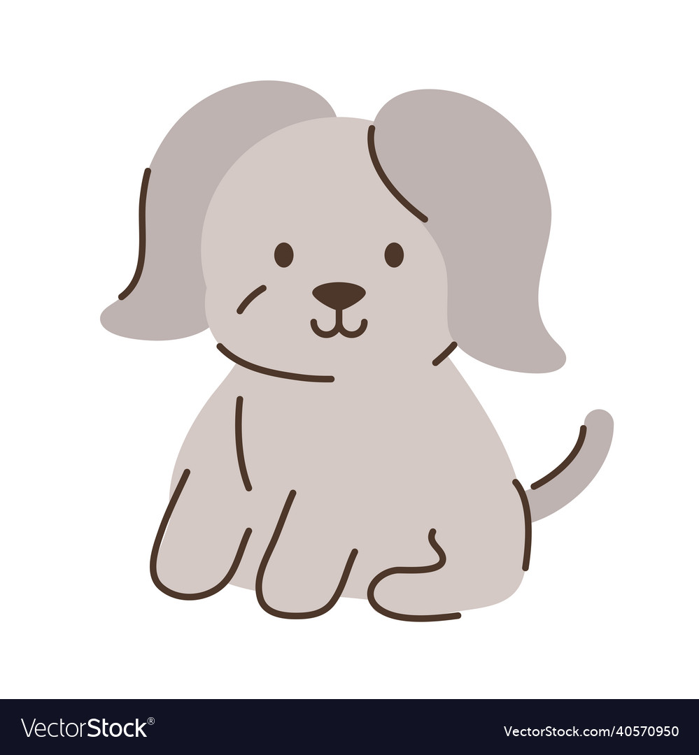 Grey cute dog Royalty Free Vector Image - VectorStock