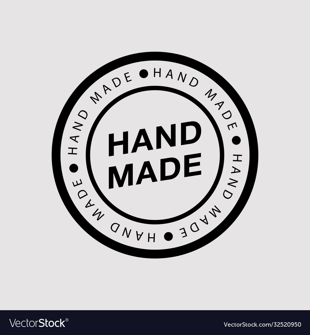 Hand made - round logo badge or insignia in flat Vector Image