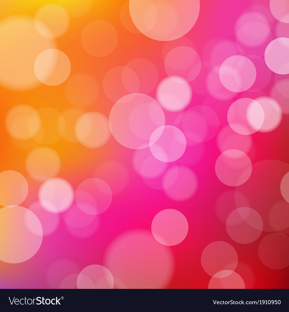 Lights orange and pink background with bokeh Vector Image