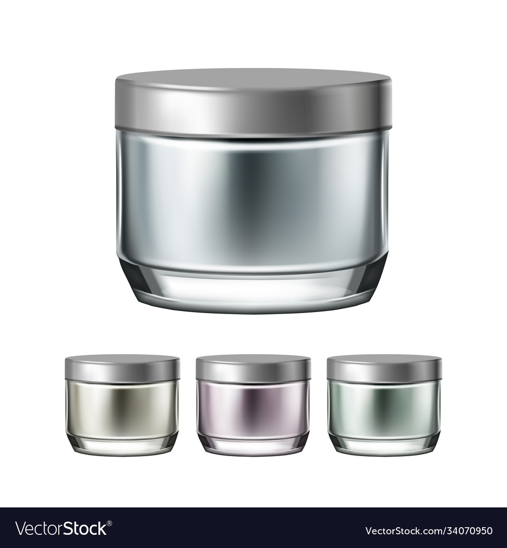 Night cream elegant jar collection set Royalty Free Vector