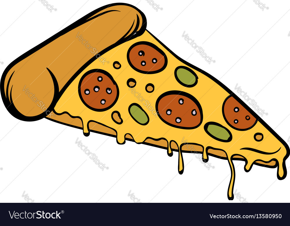 Pizza slice icon cartoon Royalty Free Vector Image