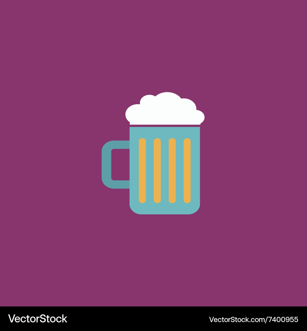 Beer mug flat icon Royalty Free Vector Image - VectorStock