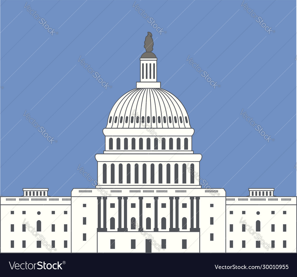 Icon united states capitol hill building Vector Image