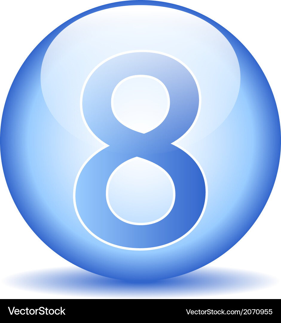 Number eight button Royalty Free Vector Image - VectorStock