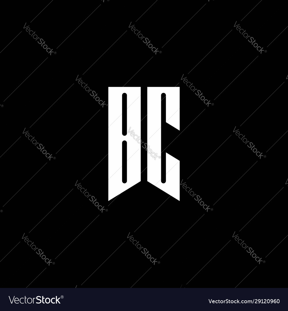 Bc logo monogram with emblem style isolated Vector Image