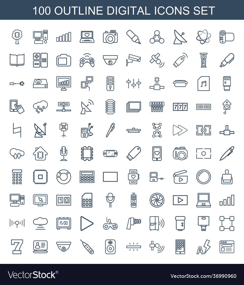 Digital icons Royalty Free Vector Image - VectorStock