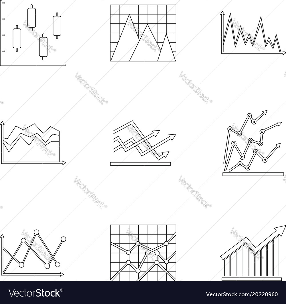 Information board icons set outline style Vector Image