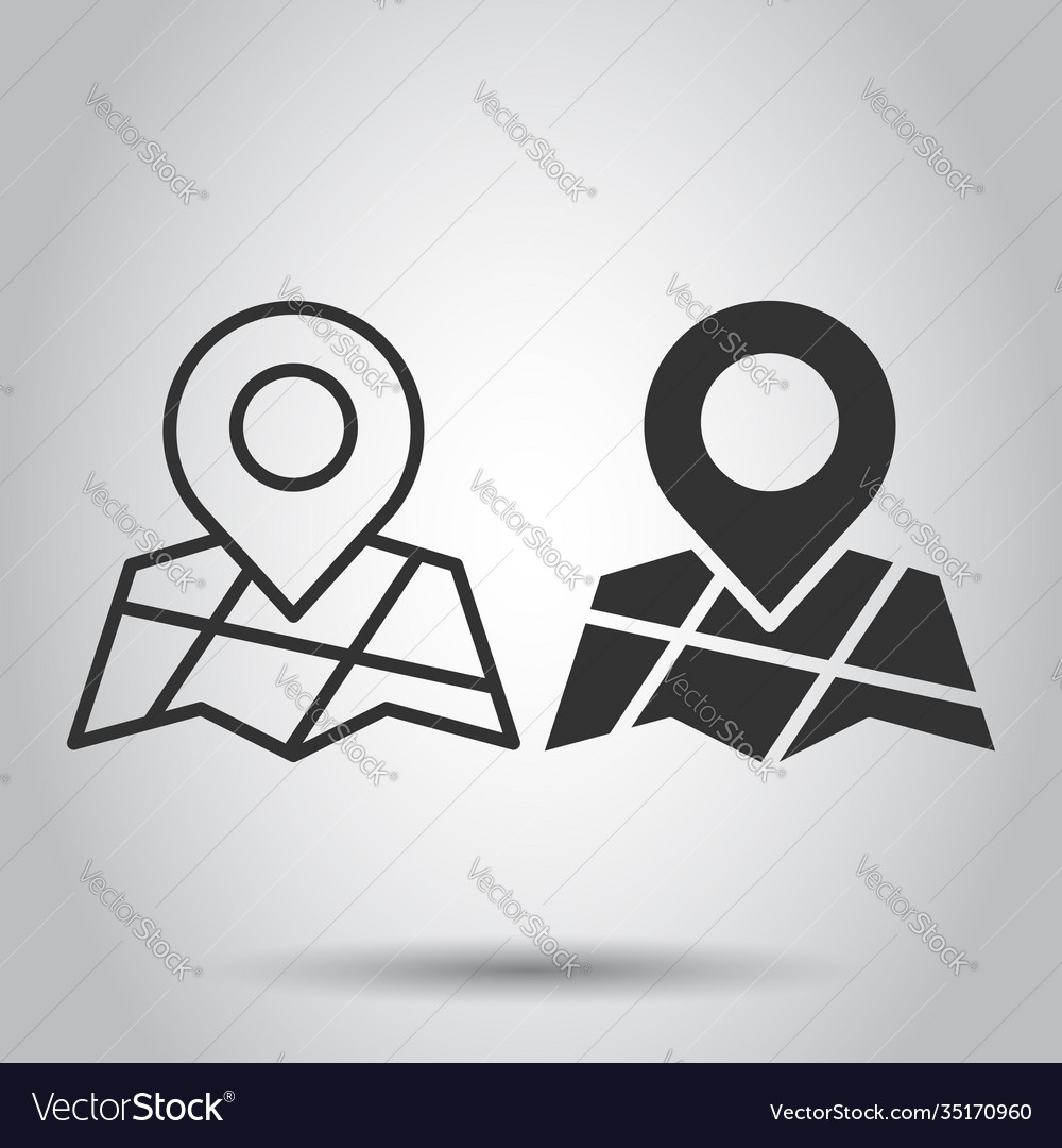 Map pin icon in flat style gps navigation Vector Image