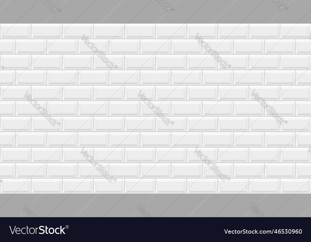 Subway Tile Seamless Pattern White Ceramic Tile Vector Image 9017