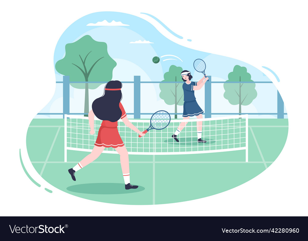 Tennis player with racket in hand and ball Vector Image