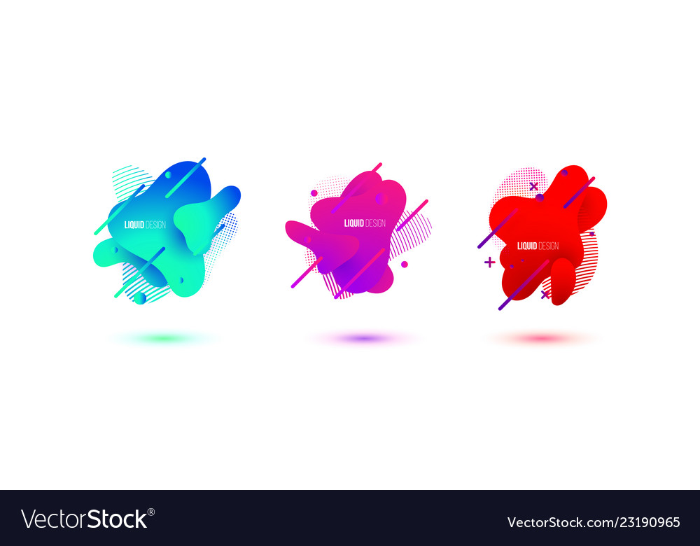 Abstract design set of liquid shapes Royalty Free Vector