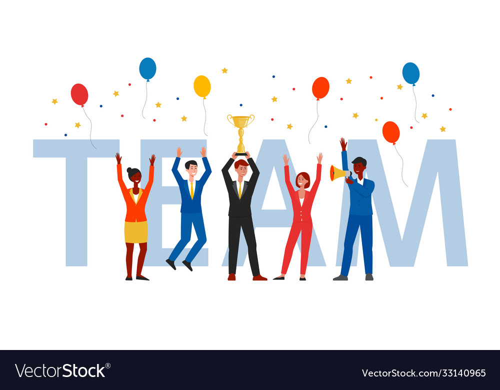 Award and prize for successful teamwork Royalty Free Vector