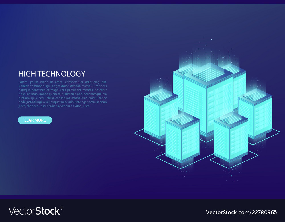 Big data concept of processing center Royalty Free Vector