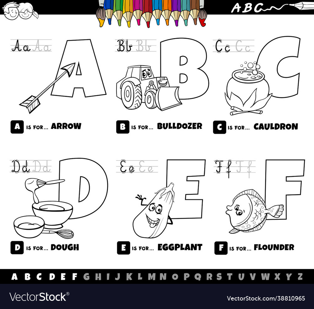 Educational cartoon alphabet letters set from Vector Image