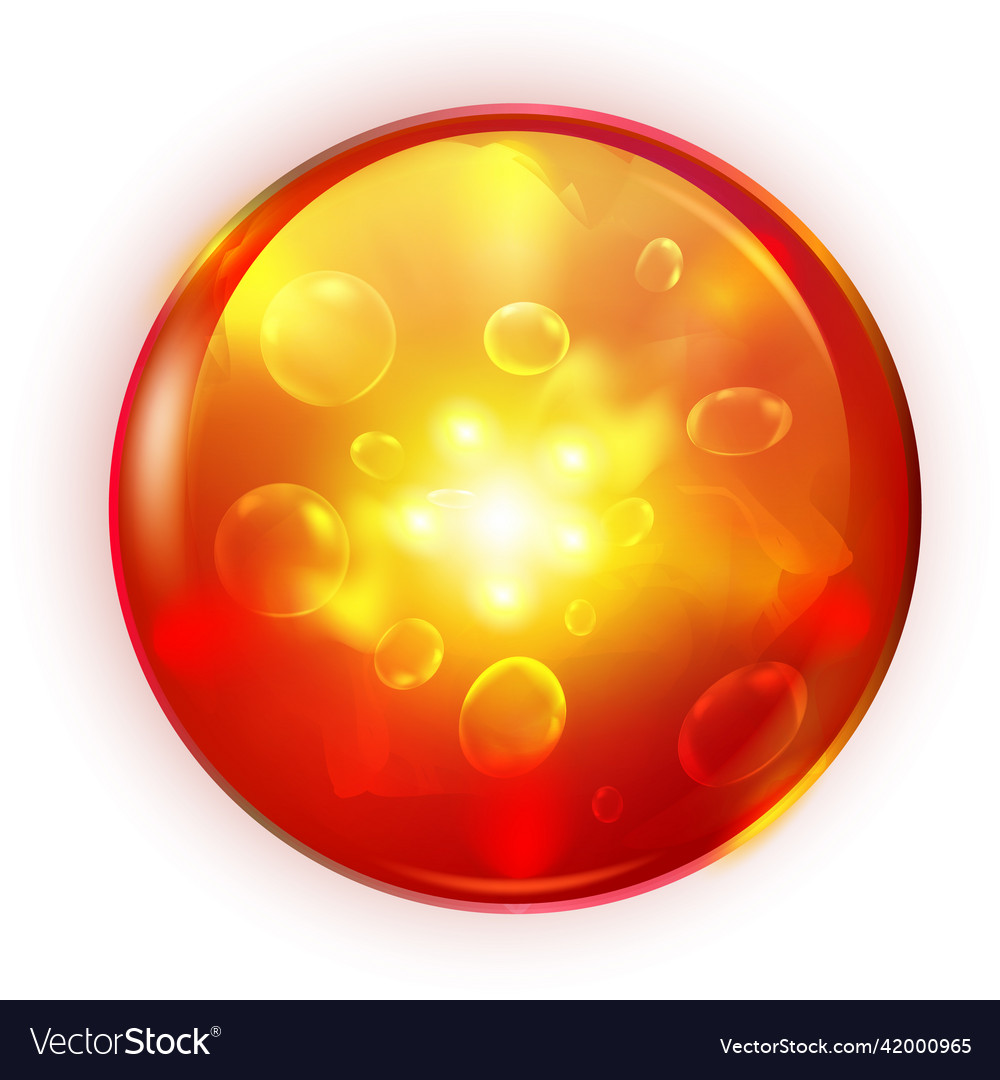 Fantasy light ball realistic fire magic orb Vector Image