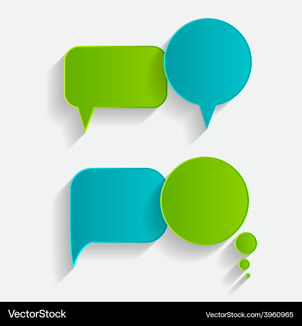 Flat speech bubbles with long shadows Royalty Free Vector