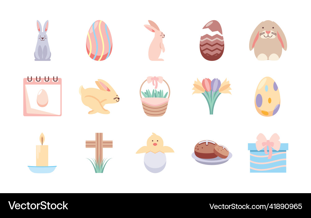 Happy easter icons Royalty Free Vector Image - VectorStock