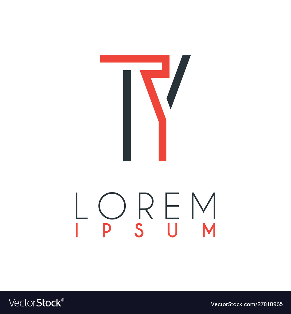 Logo between letter t and y or ty Royalty Free Vector Image