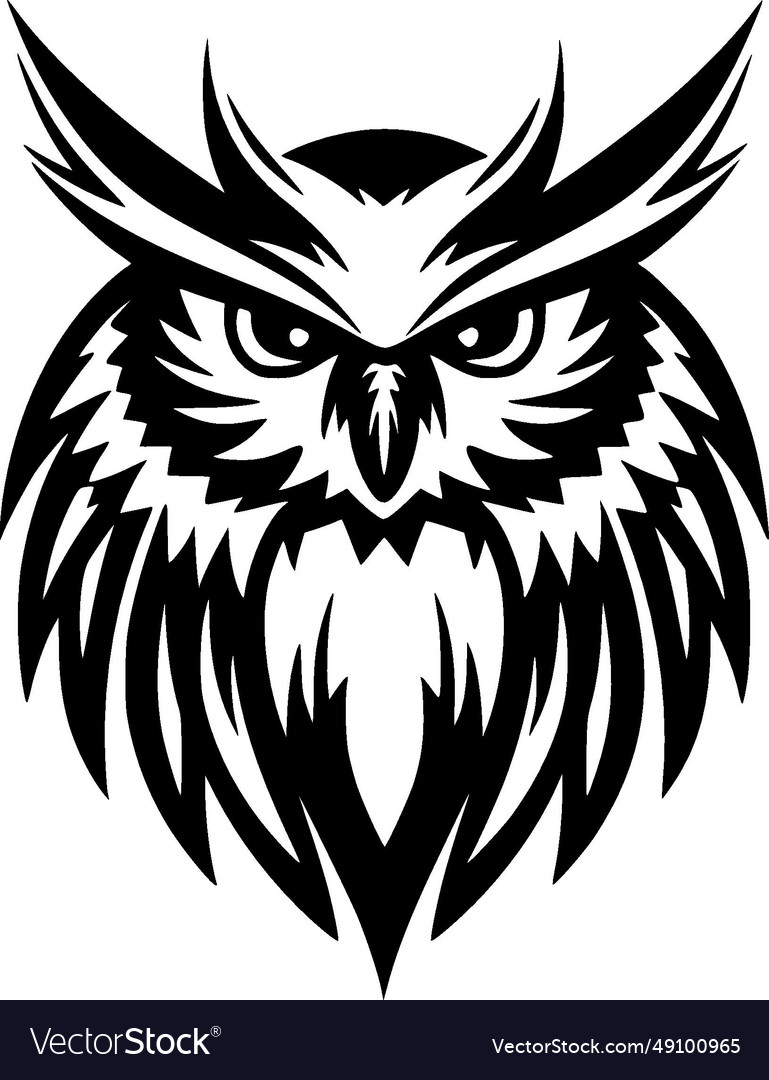 Owl - black and white Royalty Free Vector Image