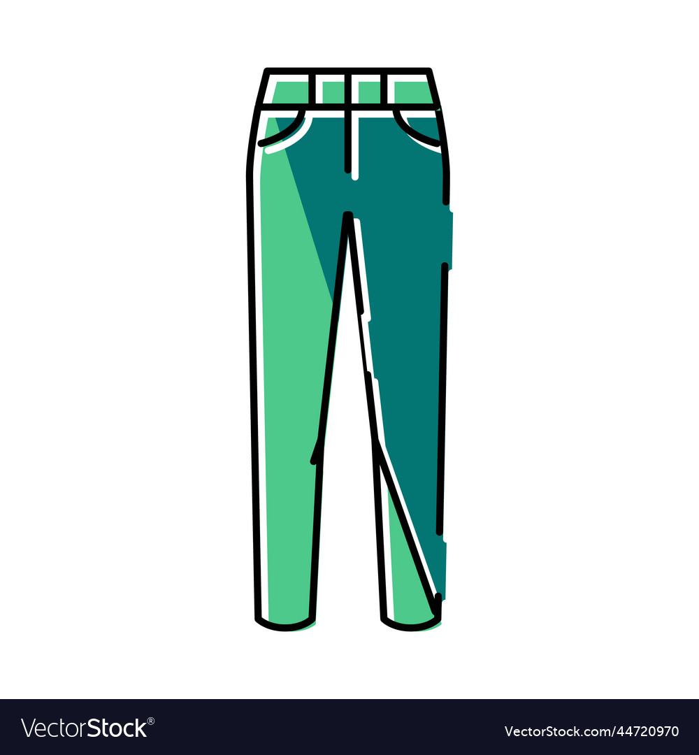 High waist pants clothes color icon Royalty Free Vector