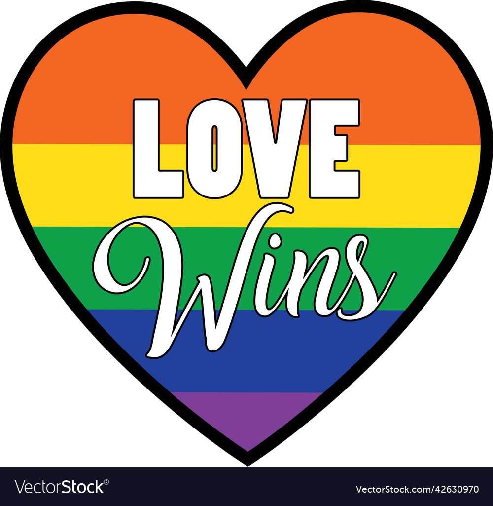 Love wins template lgbt symbolism icon gay Vector Image