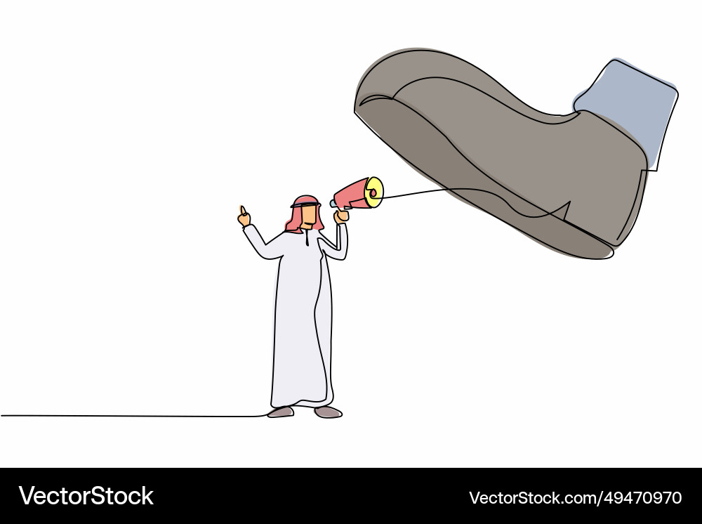 Single continuous line drawing active arab Vector Image