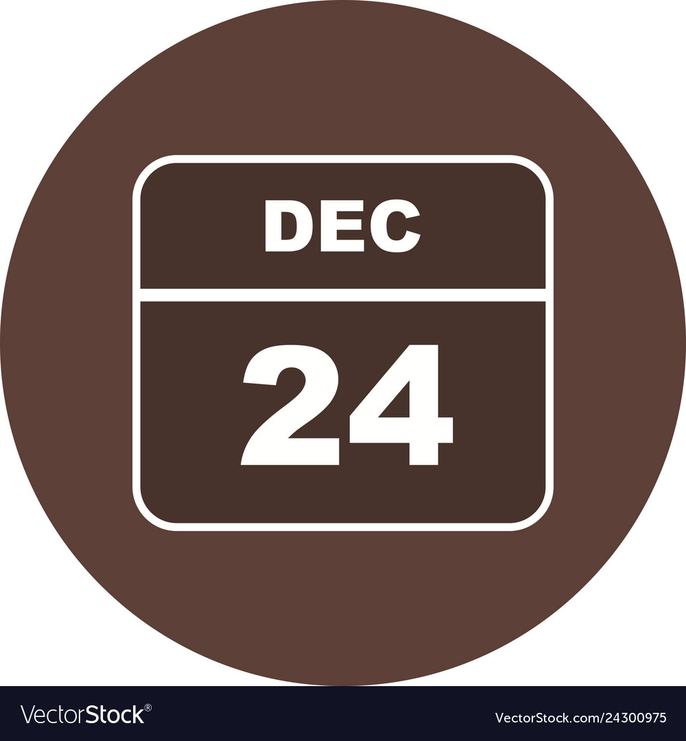 December 24th date on a single day calendar Vector Image