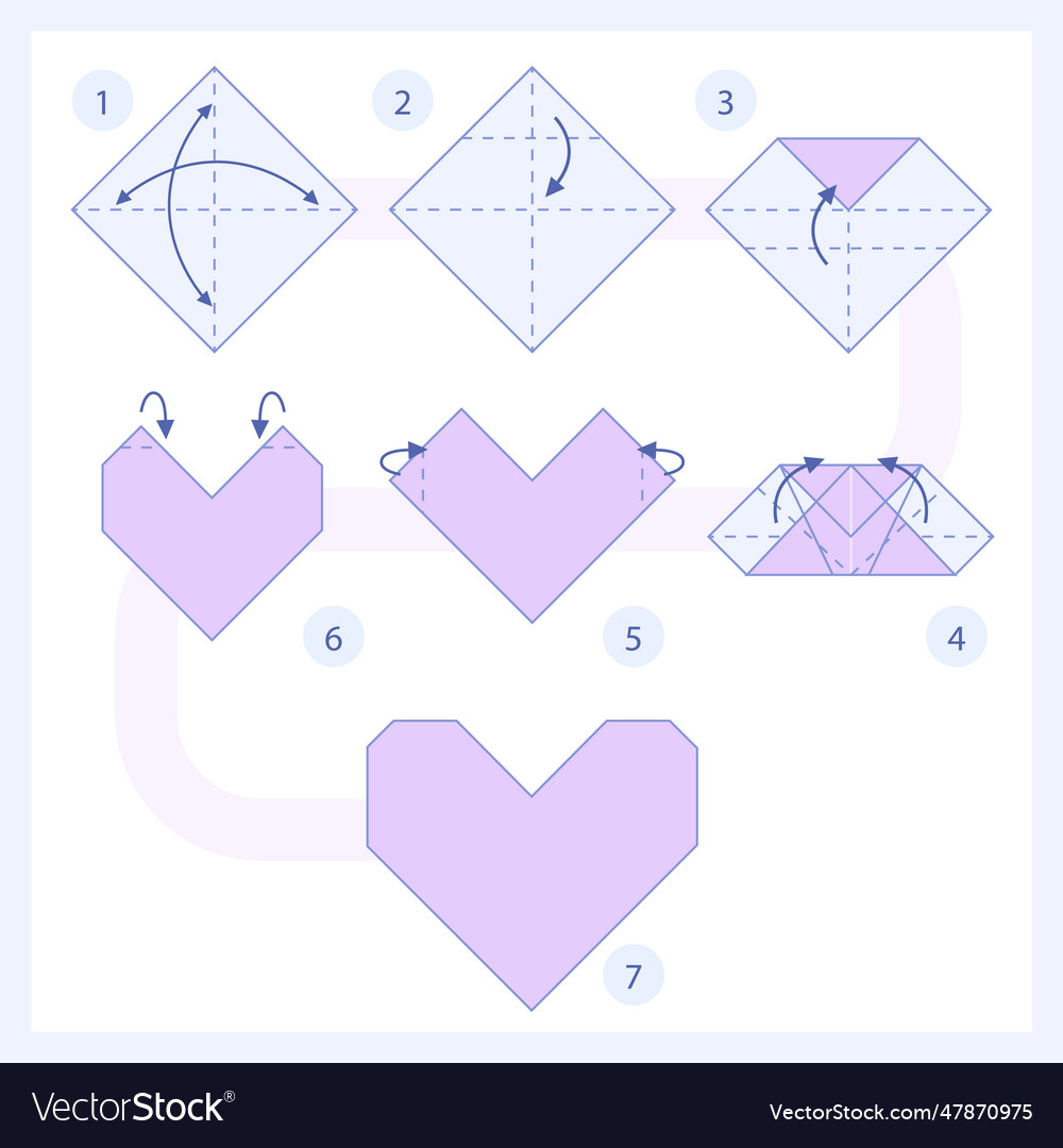 Hand drawn origami instructions Royalty Free Vector Image