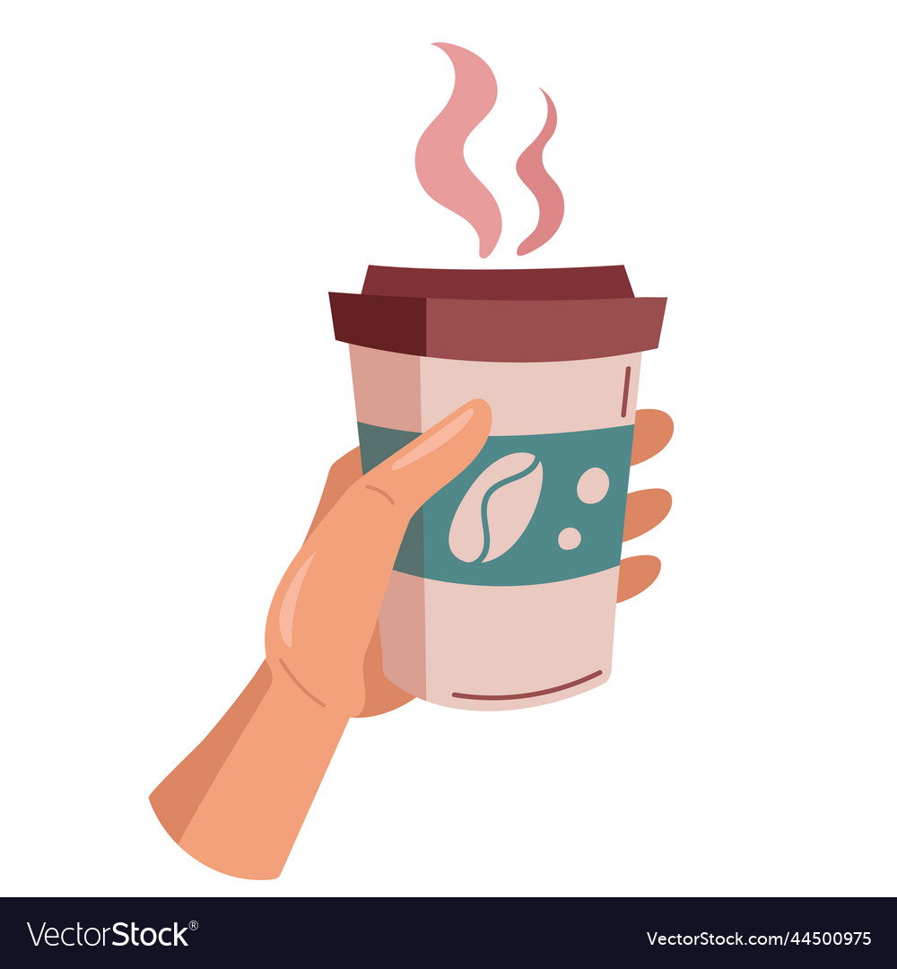 hand-with-take-away-coffee-royalty-free-vector-image