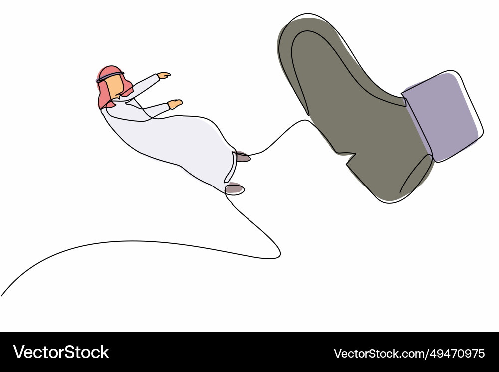 Single continuous line drawing active arab Vector Image