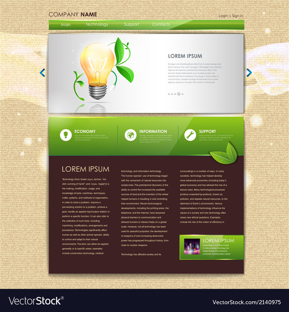 Website template design ecology background