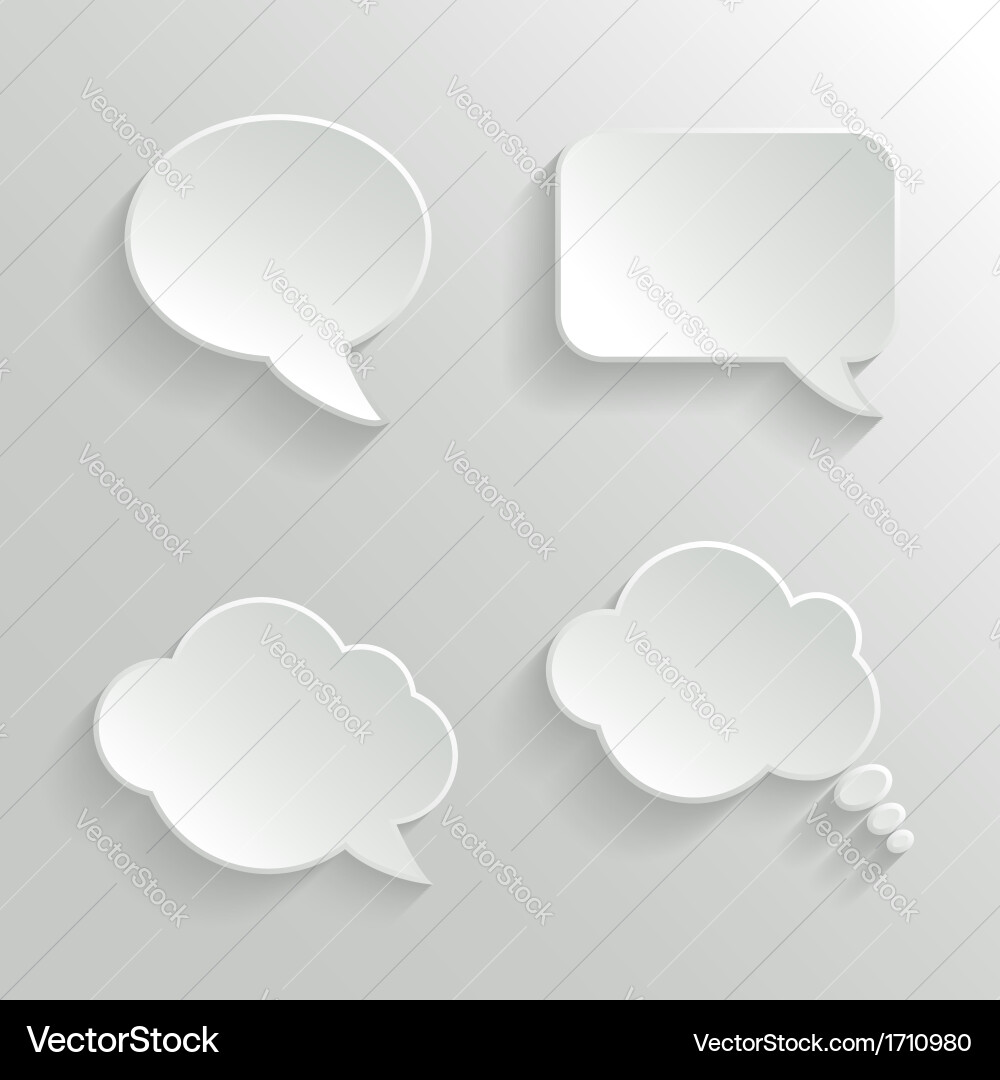 Abstract White Speech Bubbles Set Royalty Free Vector Image