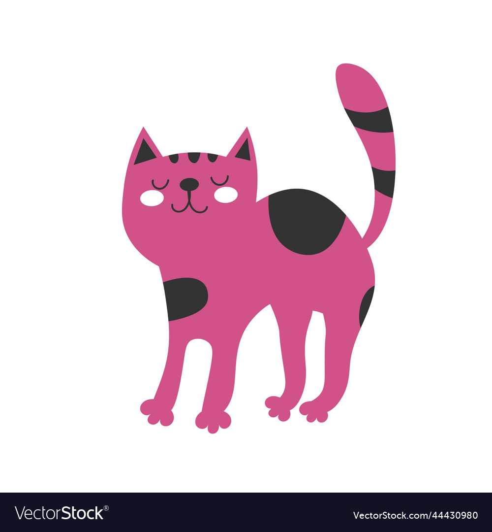 Premium Vector  Cute grey kitten with pink heart.fun vector cartoon meow  cat drawing.i love cats icon. kawaii animal