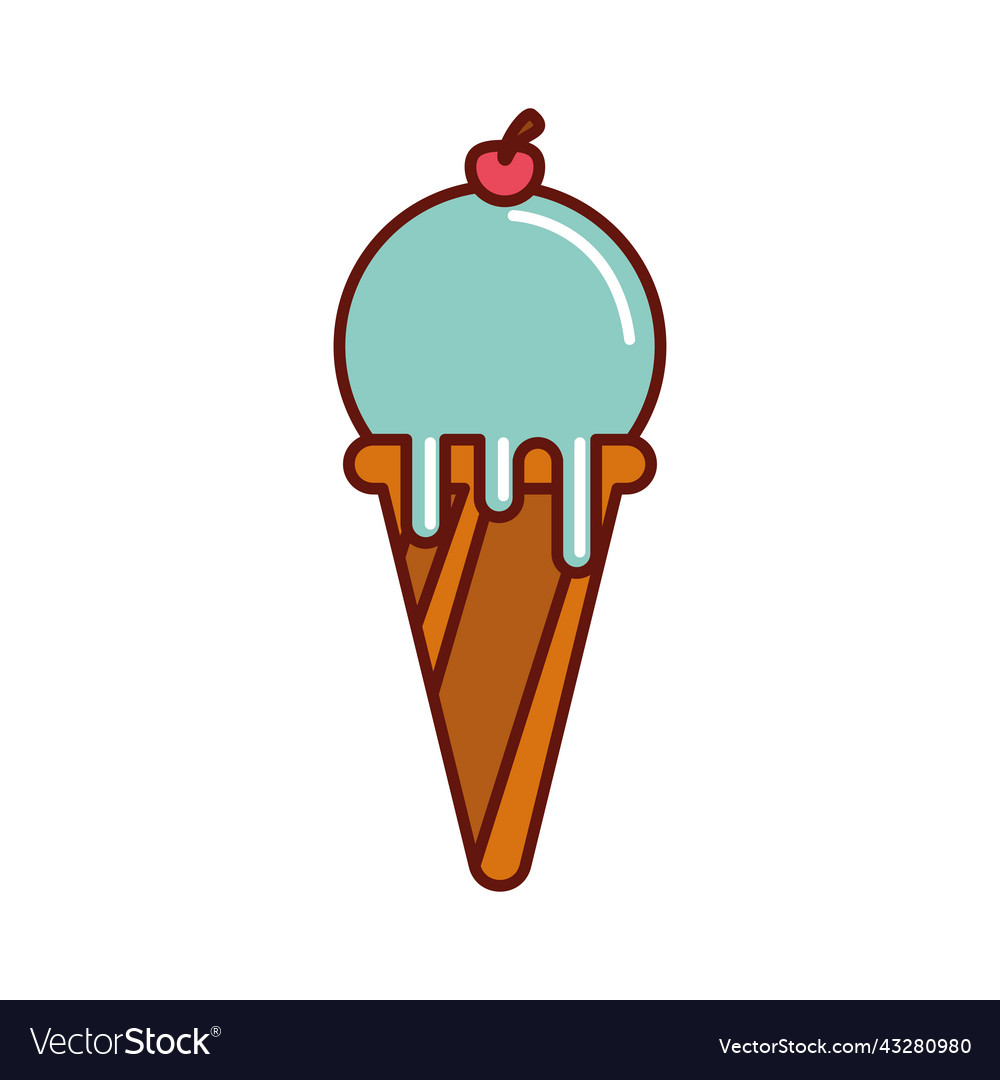 Cone ice cream sweet Royalty Free Vector Image